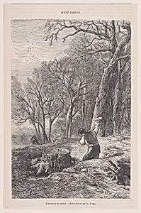Winter Scene: Removing Stumps, from "Le Magasin Pittoresque" by Charles Jacque|François Rouget
