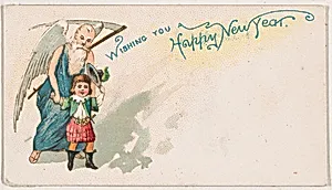 Wishing You a Happy New Year, from the New Years 1890 series (N227) issued by Kinney Bros. by Kinney Brothers Tobacco Company