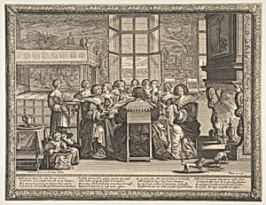 Wives at Table During the Absence of their Husbands by Abraham Bosse|Jean I Leblond