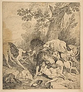 Wolf Hunt by Jean-Baptiste Oudry