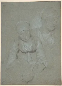 Woman Holding a Jug and a Study of her Head Seen from the Left