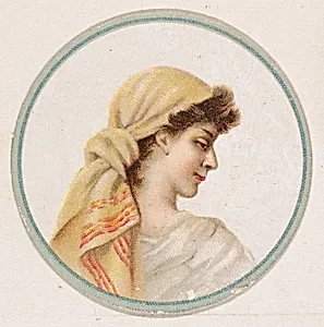 Woman wearing head scarf, from the Novelties series (N228, Type 2) issued by Kinney Bros. by Kinney Brothers Tobacco Company