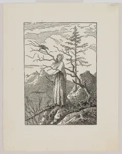 Woman with a Raven (Die Frau mit dem Raben am Abgrund)