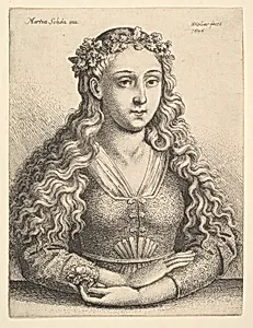 Woman with a Wreath of Oak Leaves by Martin Schongauer|Wenceslaus Hollar