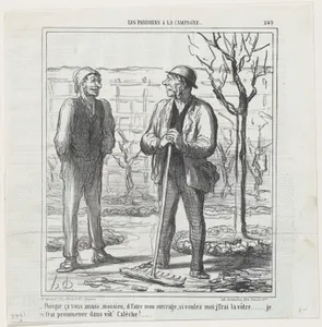 You seem to enjoy doing my work. In exchange I could offer doing your job: I will go for a ride in your coach!, from 'Parisians in the countryside,' published in Le Charivari, March 28, 1865
