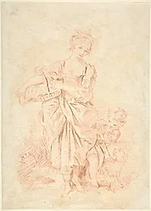 Young Girl with a Boy and a Dog by François Boucher