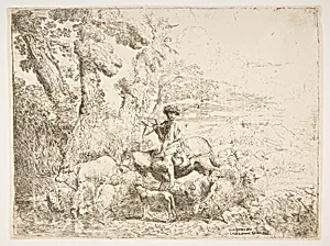 Young herdsman on horseback