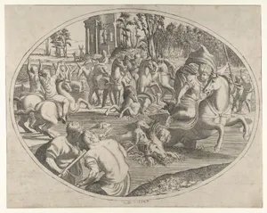 Young Man Hunting a Wild Boar, from "Three Prints on Hunting and Fishing"