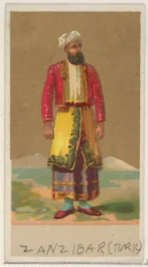 Zanzibar (Turk), from the Natives in Costume series (N16), Teofani Issue, for Allen & Ginter Cigarettes Brands