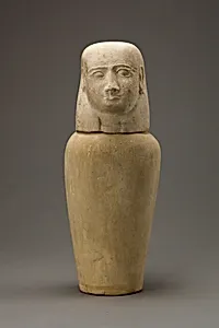 Canopic jar with human head
