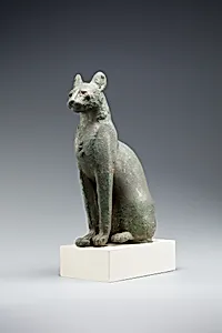Cat with image of Bastet on breast
