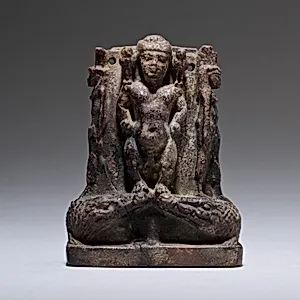 Cippus (magical stela) where Pataikos replaces Horus on the crocodiles and is flanked by Isis and Nephthys