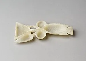 Cosmetic Spoon in the Shape of a Tilapia with Water Lilies
