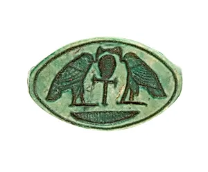Cowroid Seal Amulet Inscribed with a Hieroglyphic Motif
