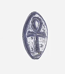 Cowroid Stamp Seal with an Ankh Inscribed on the Base