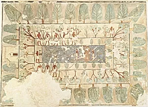 Deceased Being Towed in a Boat, Tomb of Rekhmire by Nina de Garis Davies