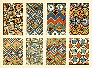 Eight Ceiling Patterns, Tomb of Nebamun and Ipuky