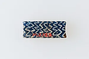 Inlay fragment, rows of zigzag lines