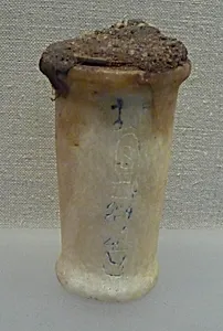 Inscribed Ointment Jar From Foundation Deposit 2 of Hatshepsut's Valley Temple