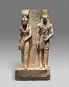 Isis and Wepwawet, god of Asyut, with the name of Siese, Overseer of the Two Granaries of Ramesses II