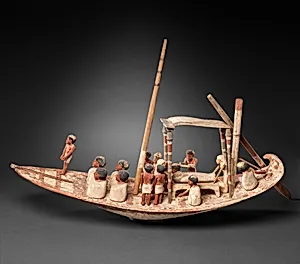 Model Sailing Boat Transporting a Mummy