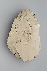 Ostracon Depicting a King's Head