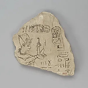 Ostracon Depicting Ramesses IX attributed to the chief draftsman Amenhotep