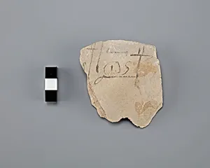 Ostracon with hieroglyph and hieratic