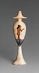 Perfume bottle in the shape of a hes-vase inlaid with the figure of a princess
