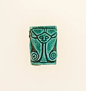 Plaque Bead with the Name of Amenhotep I, Head of Hathor on the Reverse