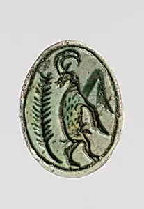 Scarab depicting a rearing ibex