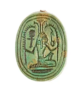 Scarab Inscribed with a Hieroglyphic Motif