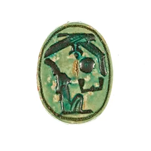 Scarab Inscribed with the Name Maatkare (Hatshepsut) with a Falcon Above