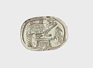 Scarab Inscribed with the Sobek Crocodile and a Fish