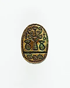 Scarab with Hieroglyphs and Hathor Sistrum
