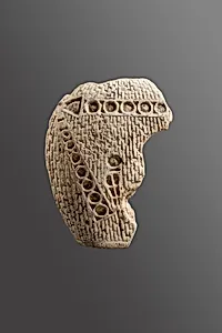 Statue wig fragment, inlays missing