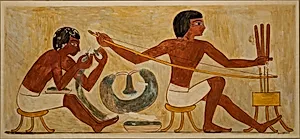 Stringing and Drilling Beads, Tomb of Rekhmire by Nina de Garis Davies