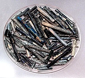 Tray of Tubular beads