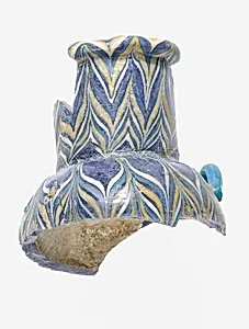 Upper Portion of a Glass Vase with Dragged Decoration