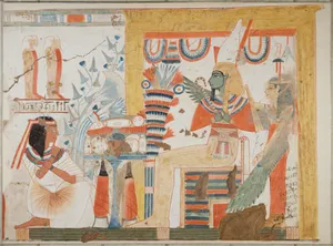 Userhat Kneeling Before Osiris and the Goddess of the West, Tomb of Userhat