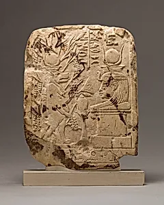Votive stela with figures of Goddesses Taweret and Mut of Isheru