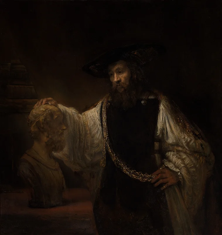 Aristotle with a Bust of Homer (1653) by Rembrandt Baroque Period — Aristotle with a Bust of Homer (1653) by Rembrandt
