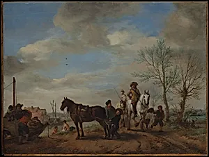A Man and a Woman on Horseback