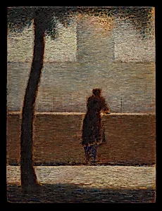 A Man Leaning on a Parapet