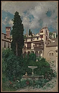A Spanish Garden by Martín Rico y Ortega