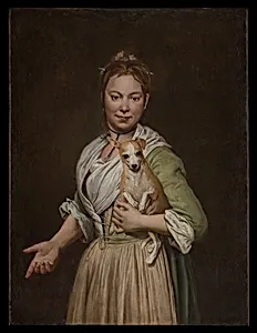 A Woman with a Dog by Giacomo Ceruti