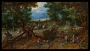 A Woodland Road with Travelers