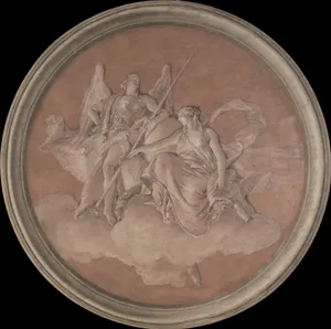 Allegorical Figures Representing Virtue and Abundance