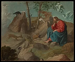 Christ in the Wilderness by Moretto da Brescia (Alessandro Bonvicino)