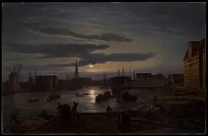 Copenhagen Harbor by Moonlight